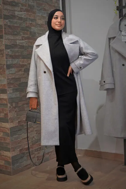 manteau femme gris