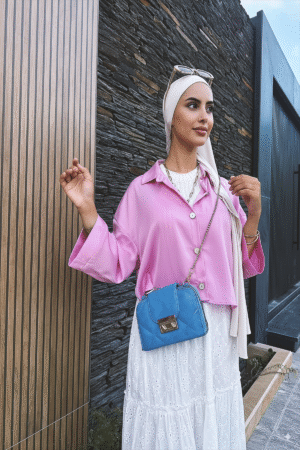 Chemise satinée - Rose