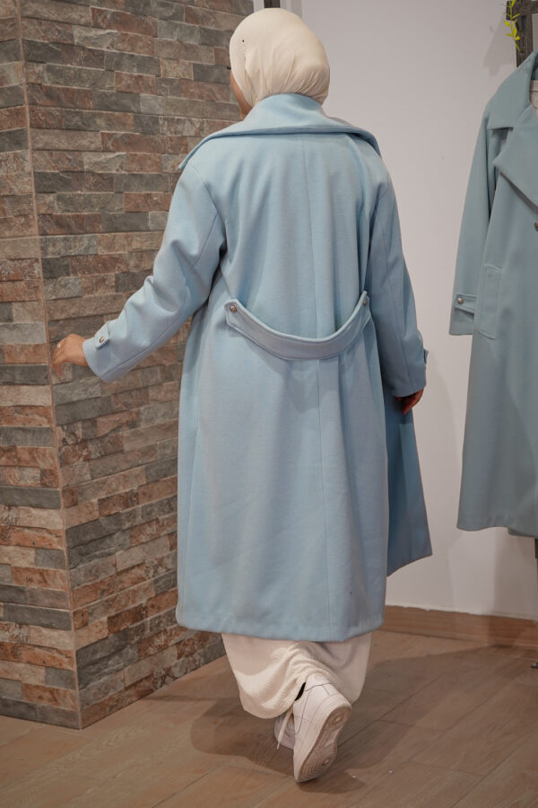 Manteau Femme long Blue Ciel - Image 4