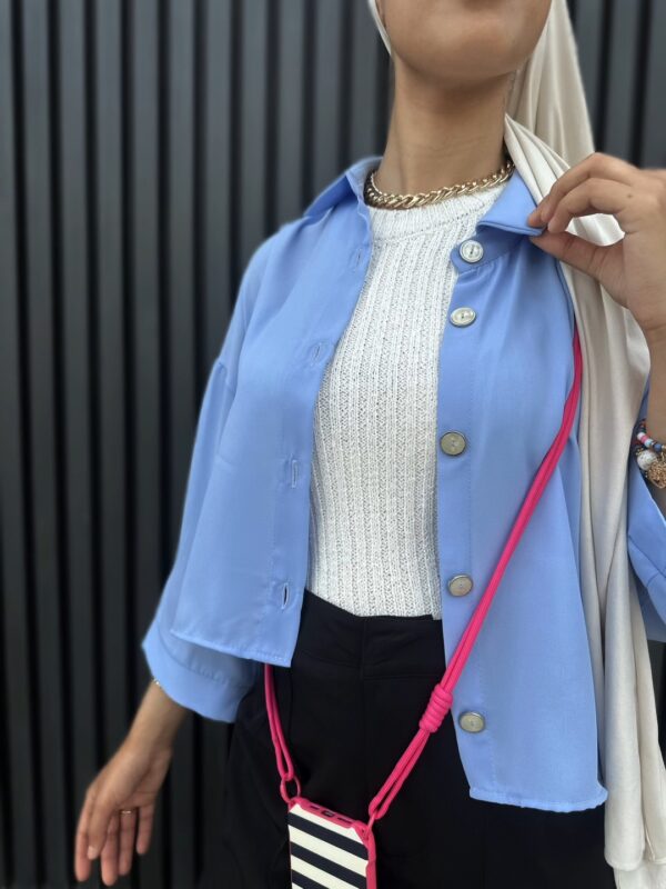 Chemise satinée - Rose - Image 7