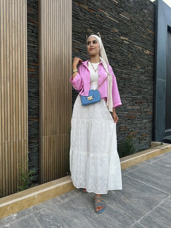 Chemise satinée - Rose - Image 8